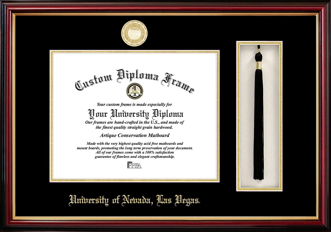 University of Nevada, Las Vegas 11w x 8.5h Tassel Box and Diploma Frame